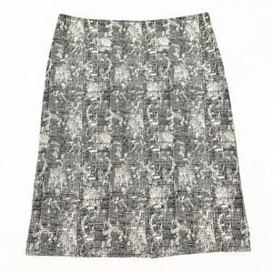 MM LaFleur Patterned Crosshatch Pencil Straight Skirt Back Slit Size 0